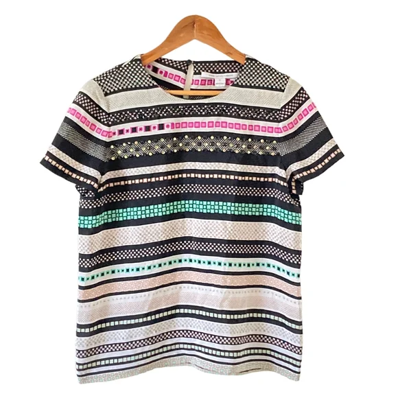 Diane von Fürstenberg Multicolour Silk Blouse - UK Size 8 - Pristine Condition - Picture 1 of 17